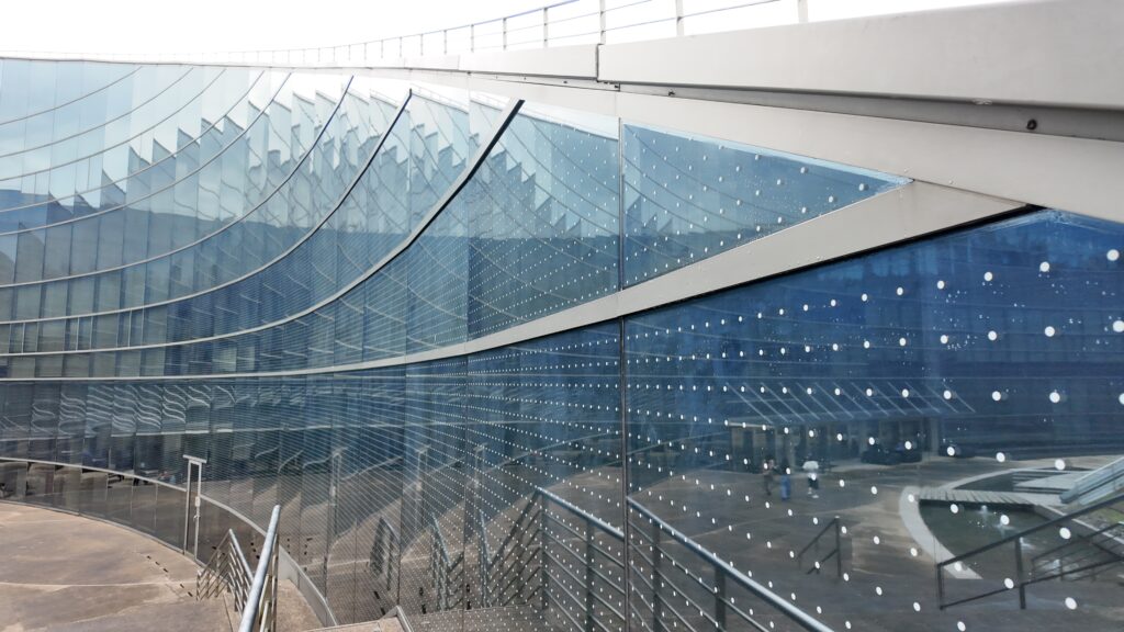 Installation of Anti Bird Strike Film on building’s aesthetic facade.