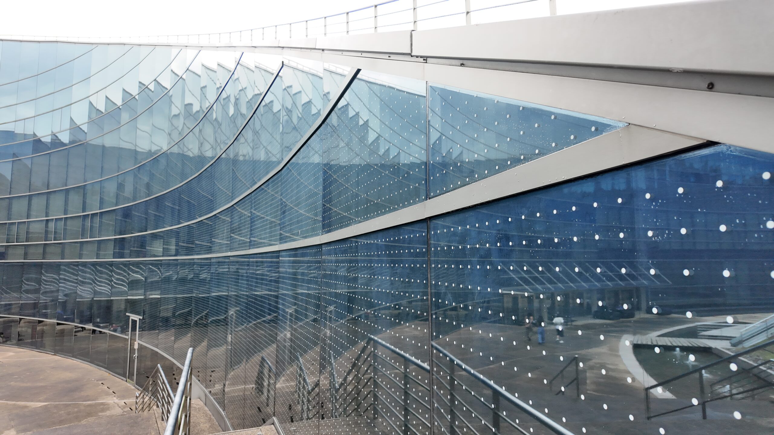 Anti bird strike film on design building facade